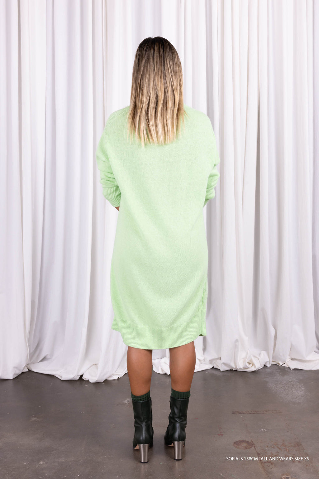 Monaco pistachio knitted dress