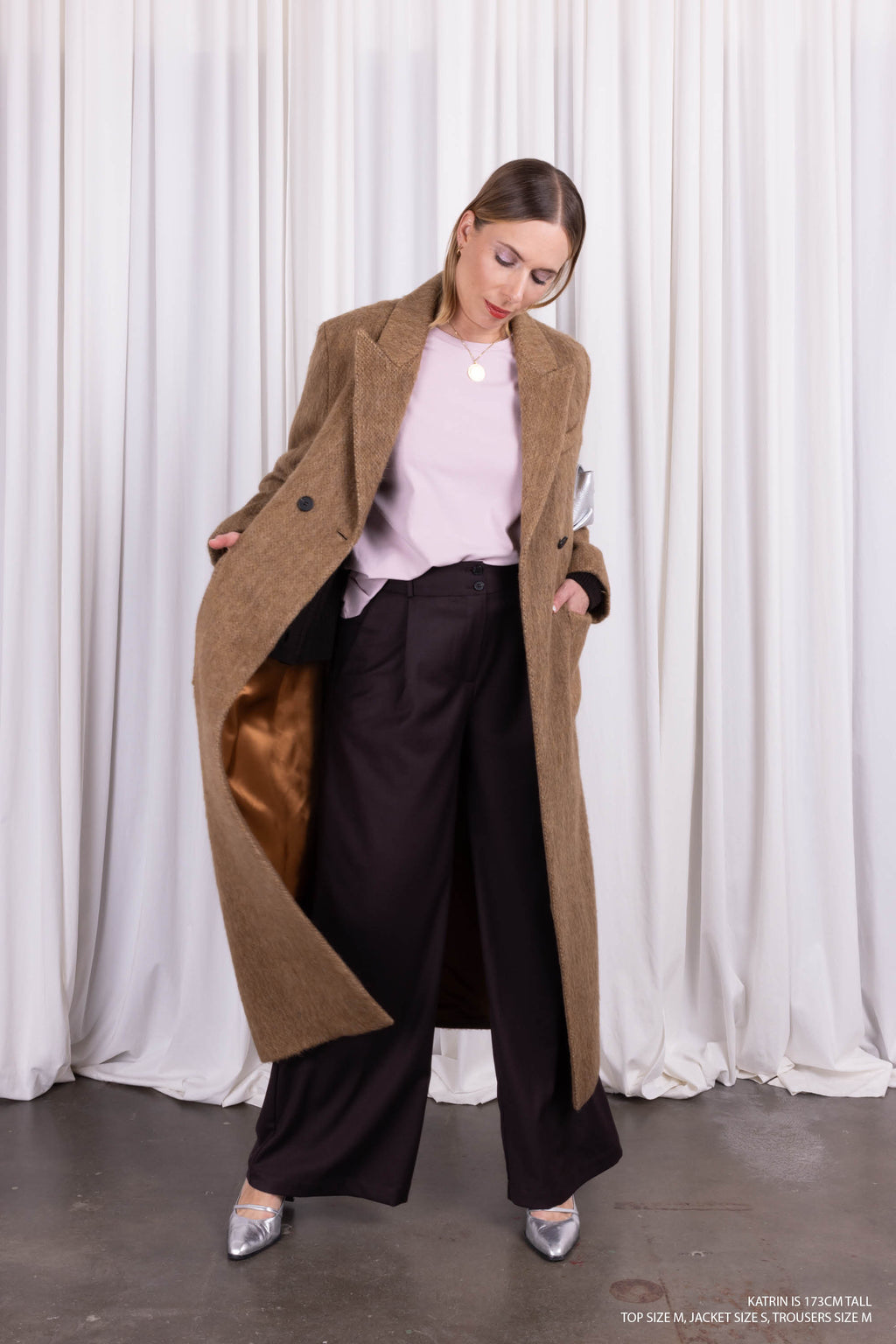 Esteban long coat in toffee