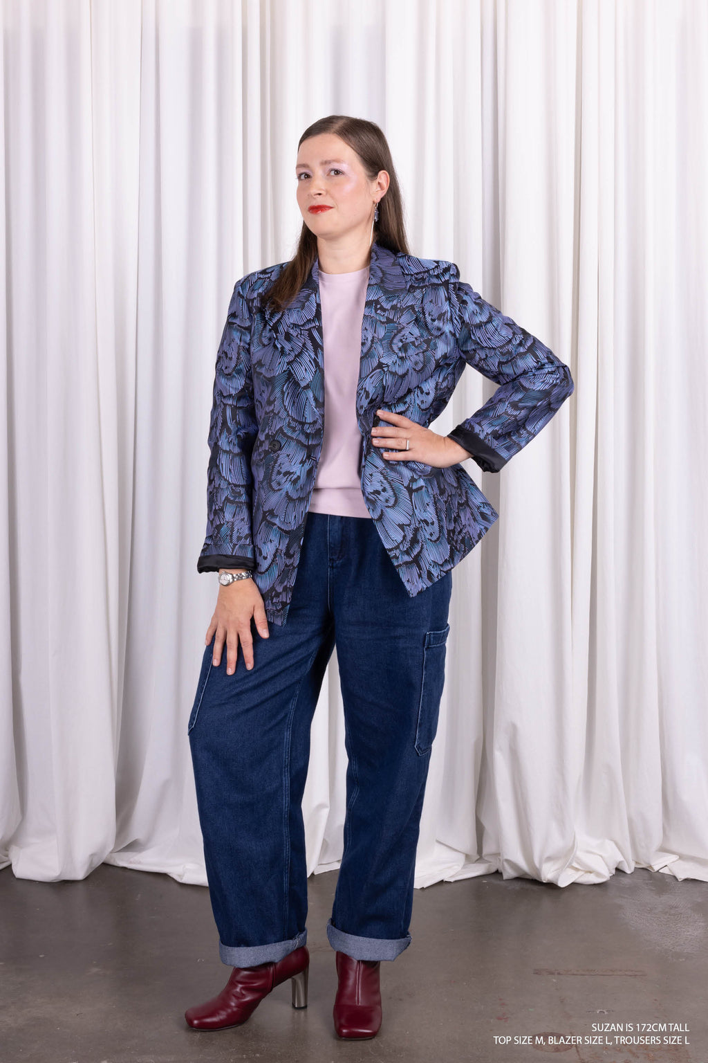 Davos blazer in blue lilac dragonfly