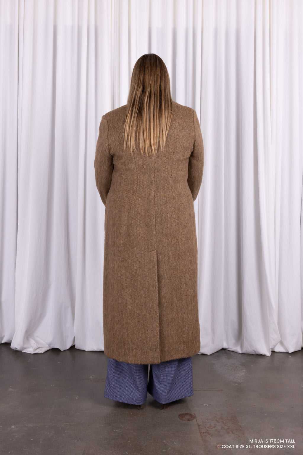 Esteban long coat in toffee