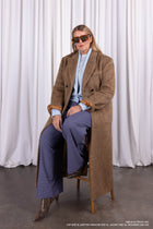 Esteban long coat in toffee