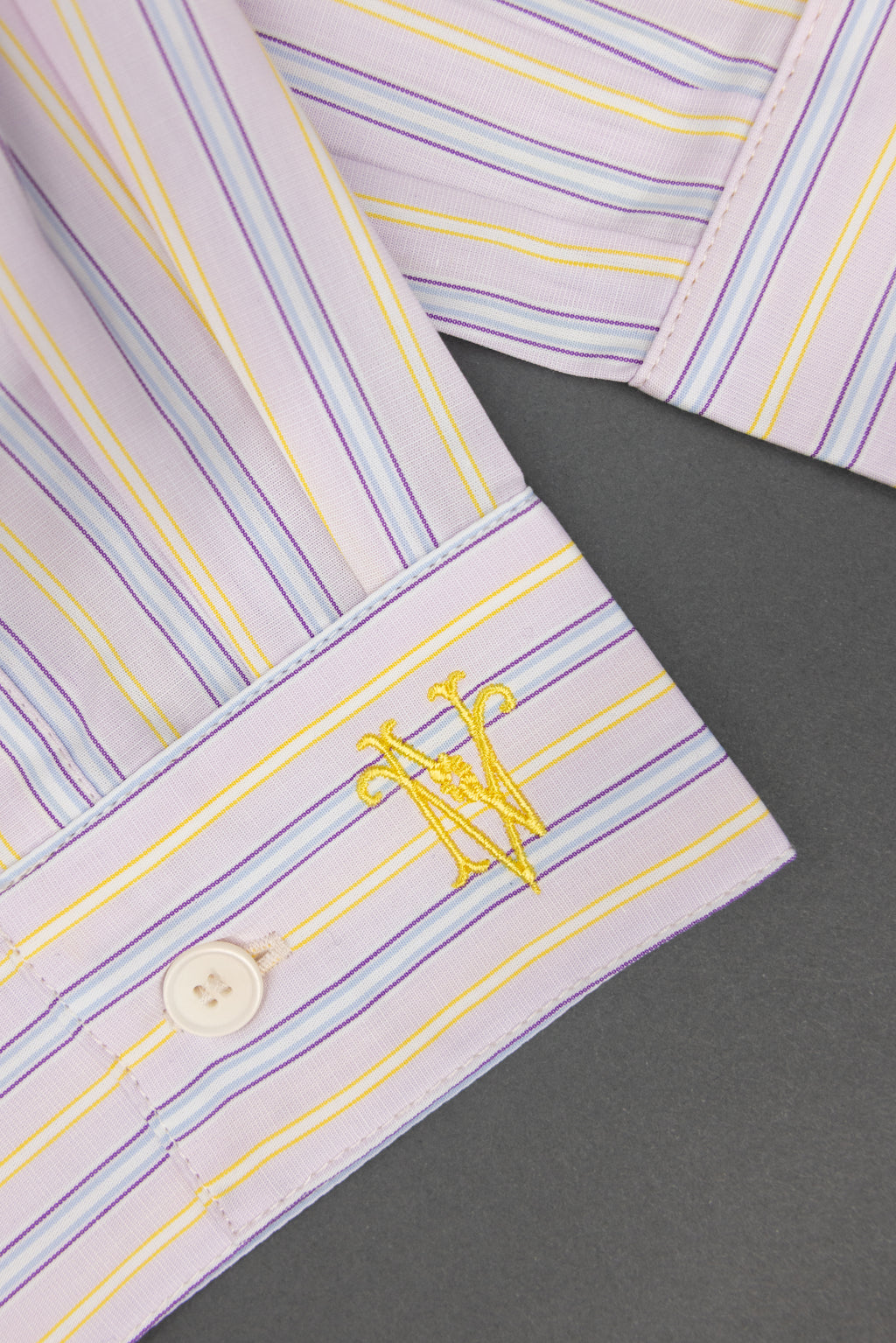 Ganna sjaaltje in lilac blue vintage cotton stripes