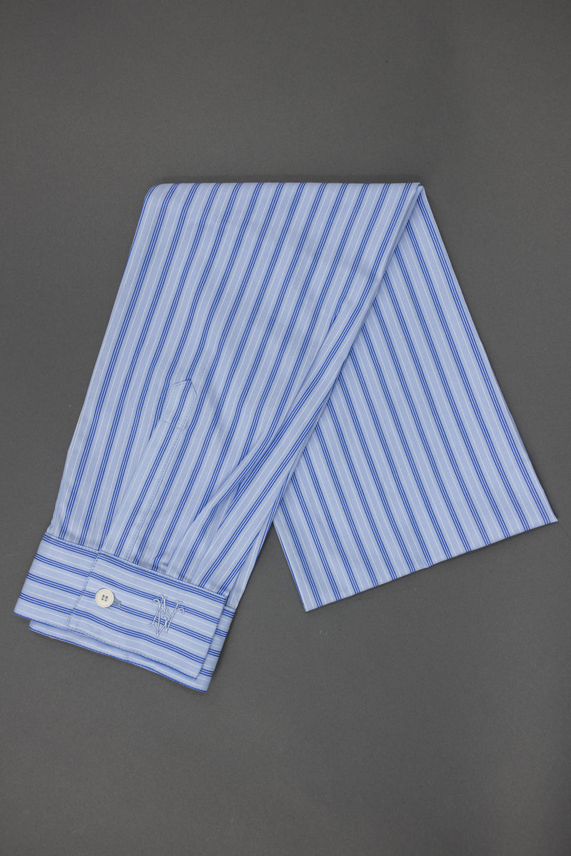 Ganna sjaaltje in blue vintage cotton stripes