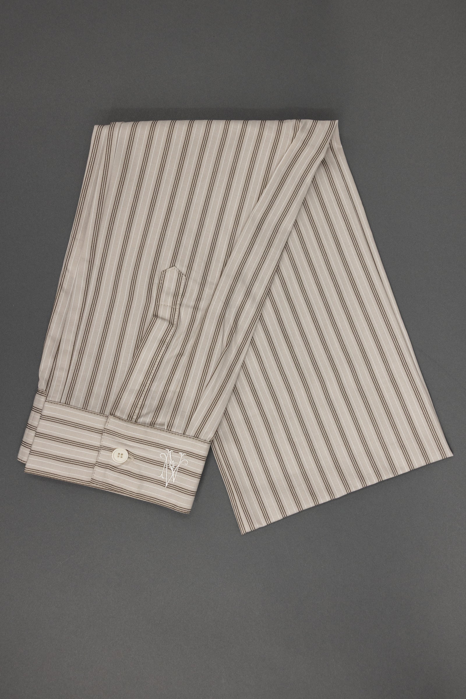 Ganna sjaaltje in grey vintage cotton stripes