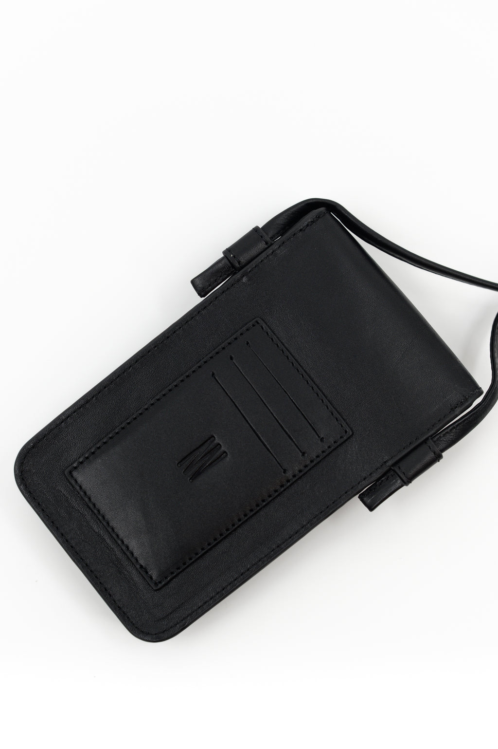 Smartphone bag in zwart nappaleer
