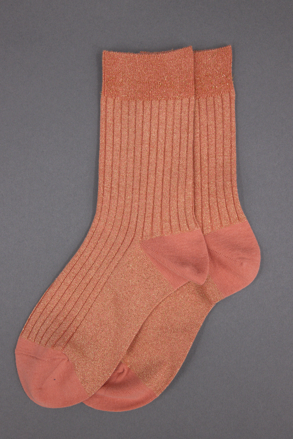 Gido lurex sock in rose+gold