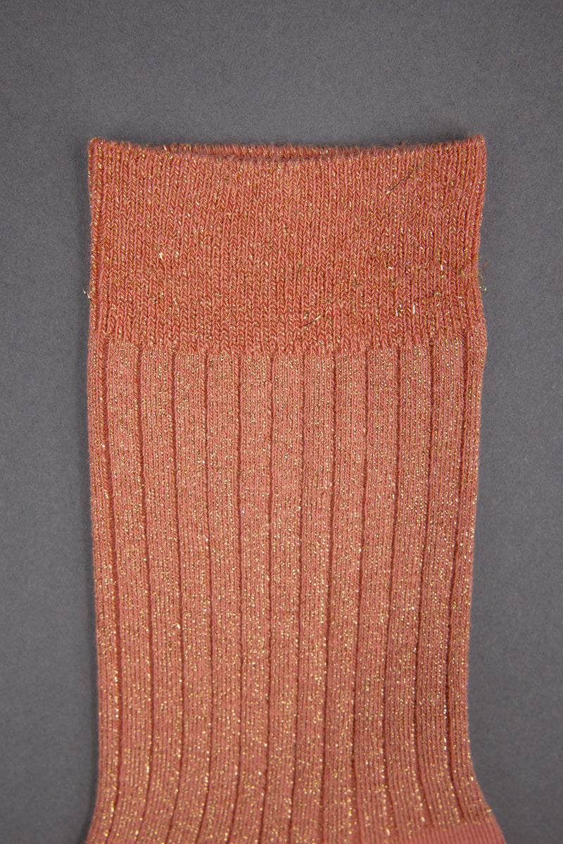 Gido lurex sock in rose+gold