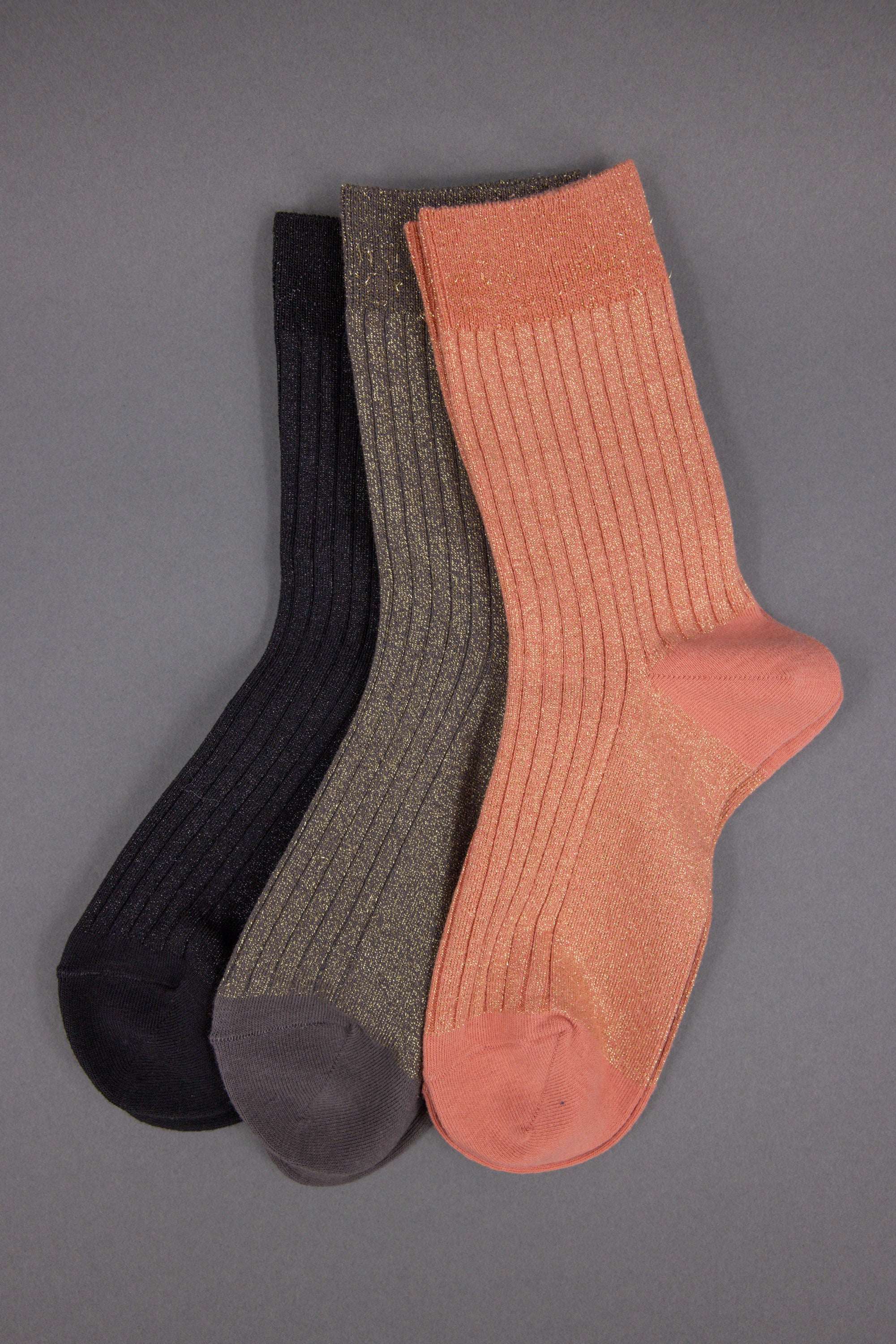 Gido lurex sock in black+black