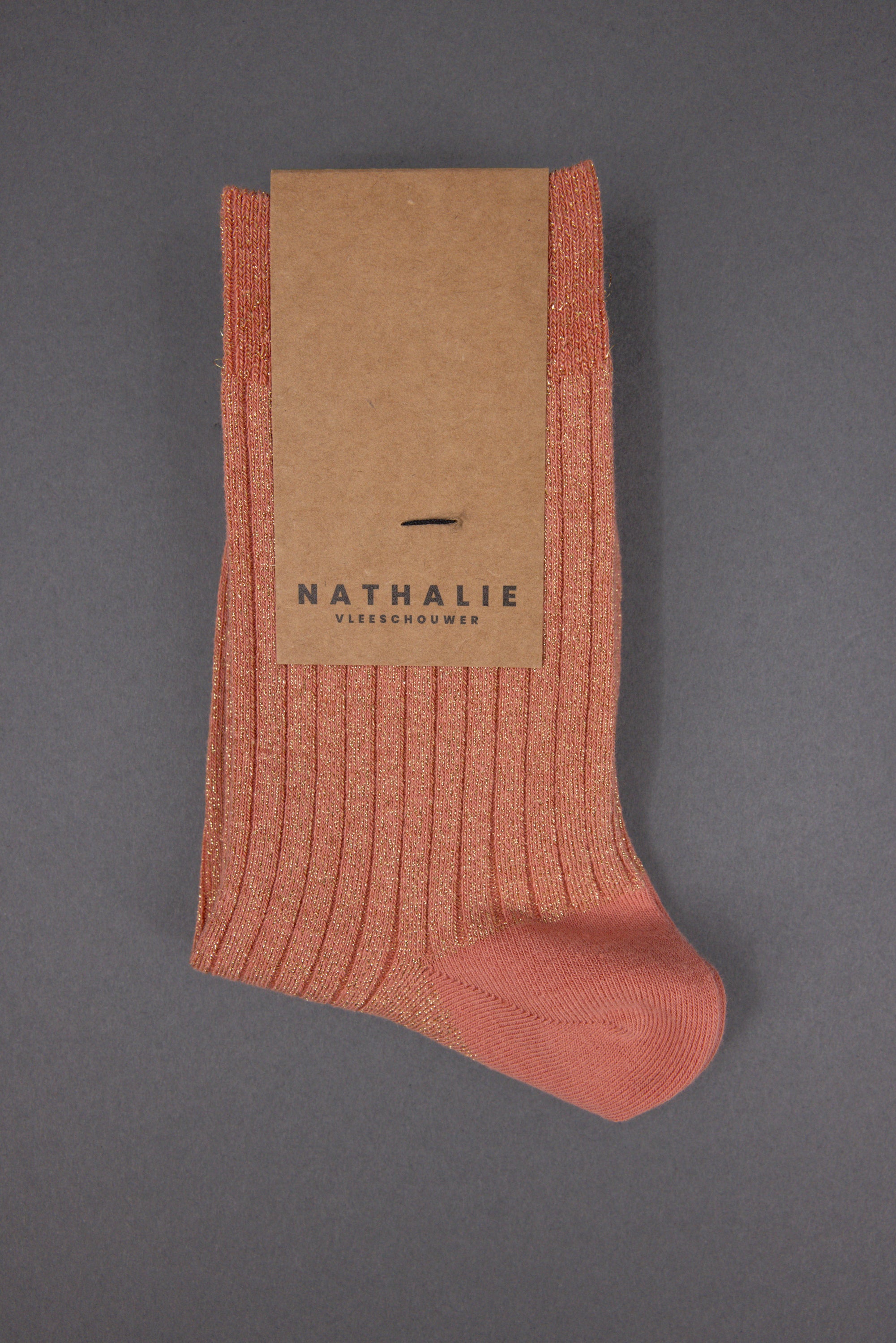 Gido lurex sock in rose+gold