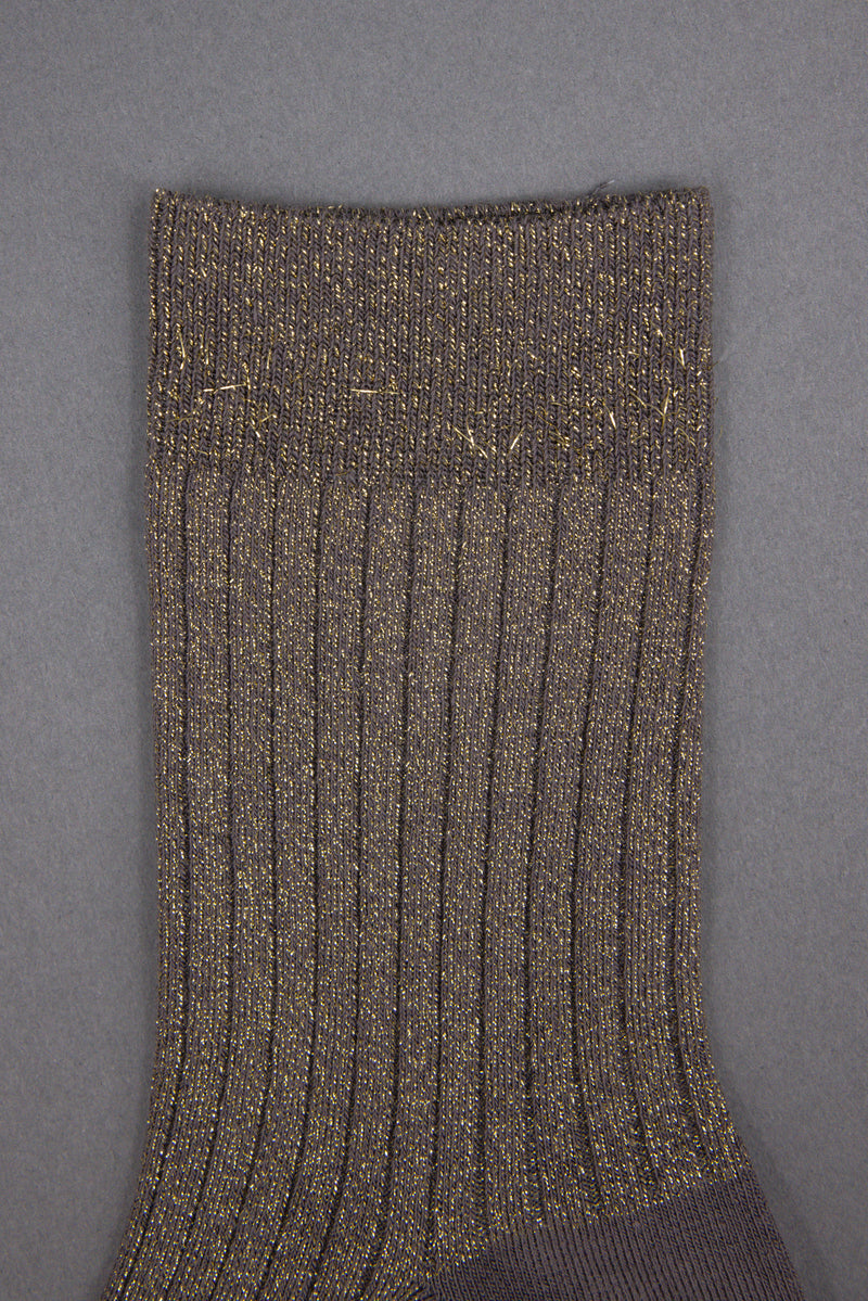 Gido lurex sock in sand+gold