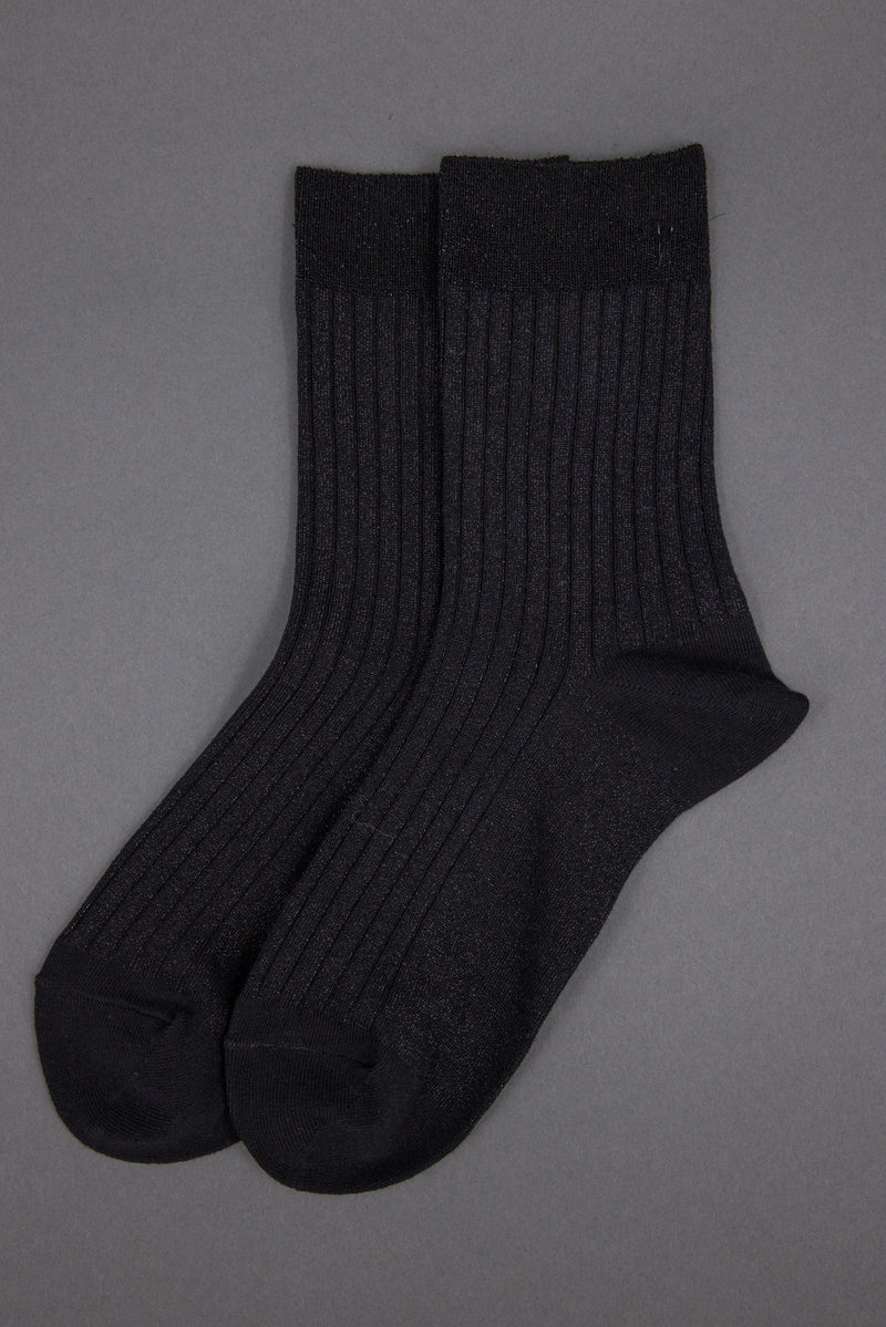 Gido lurex sock in black+black