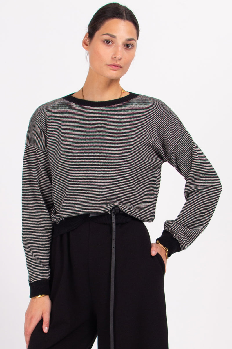 Foggia black striped knitted sweater