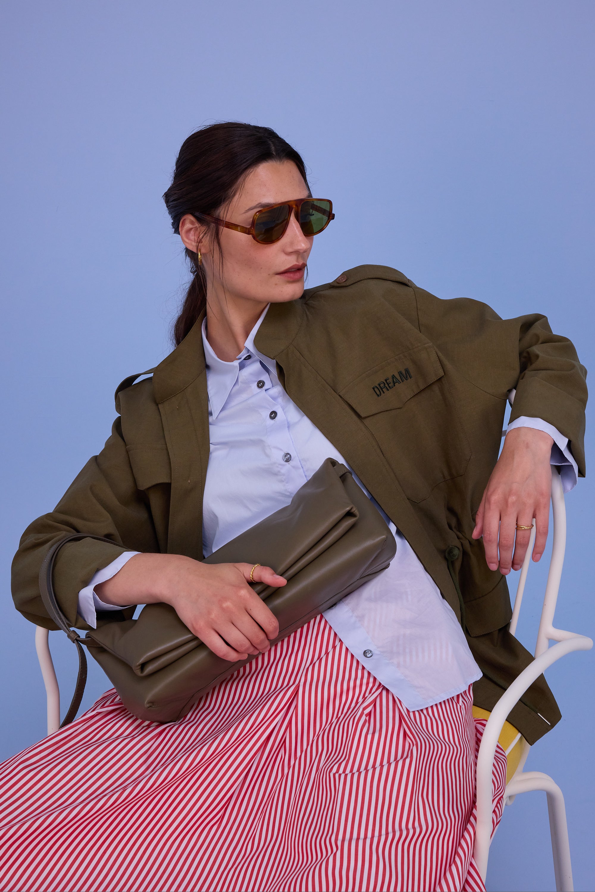 Gennaro handtas in olive