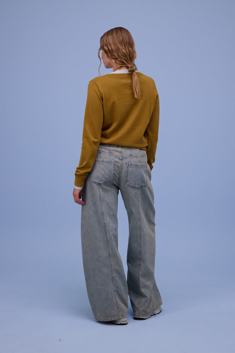 Hiroshi broek in sand denim