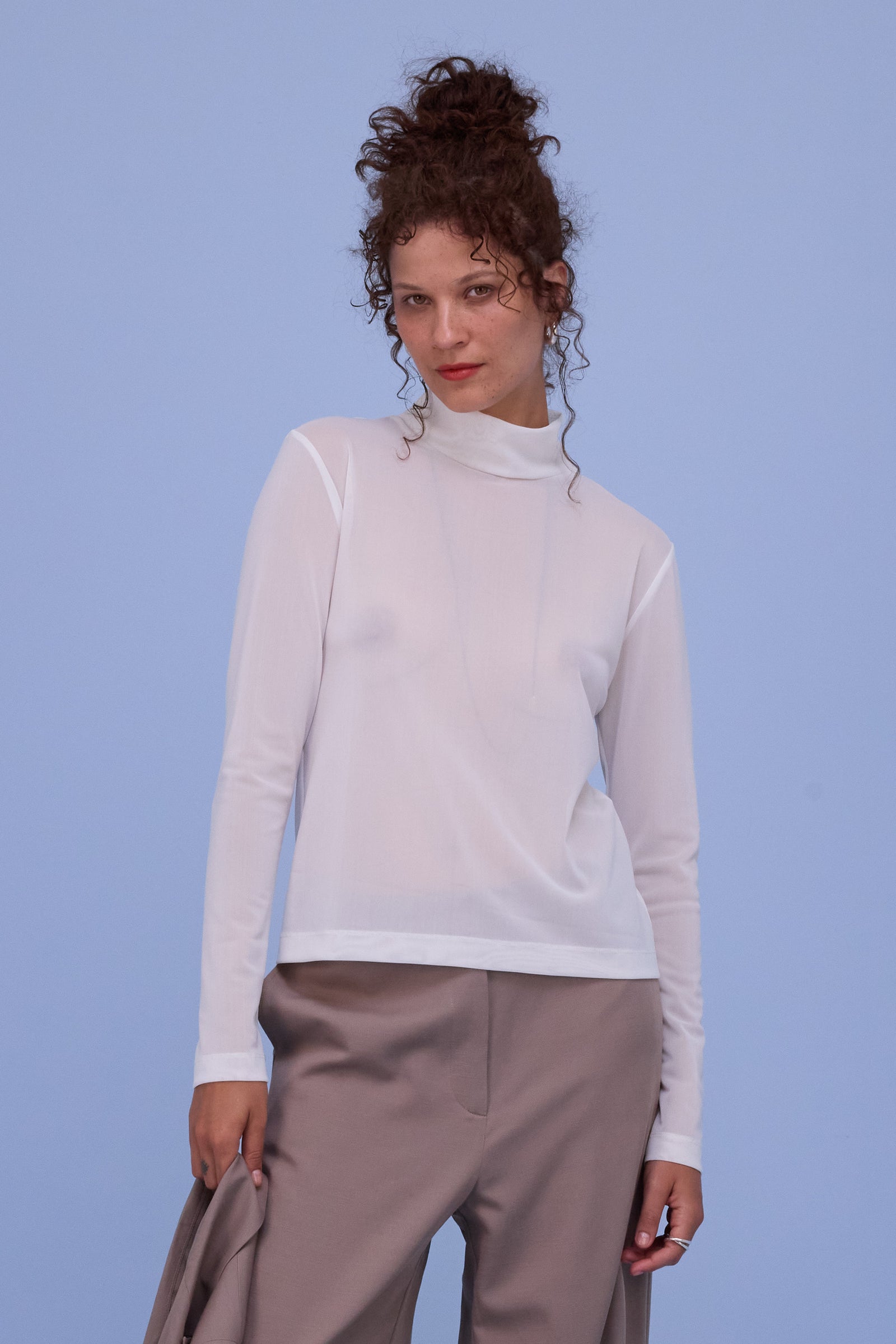 Hedson top in white mesh