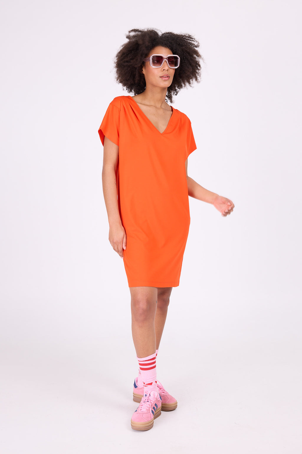 Dahlia spicy orange jersey dress