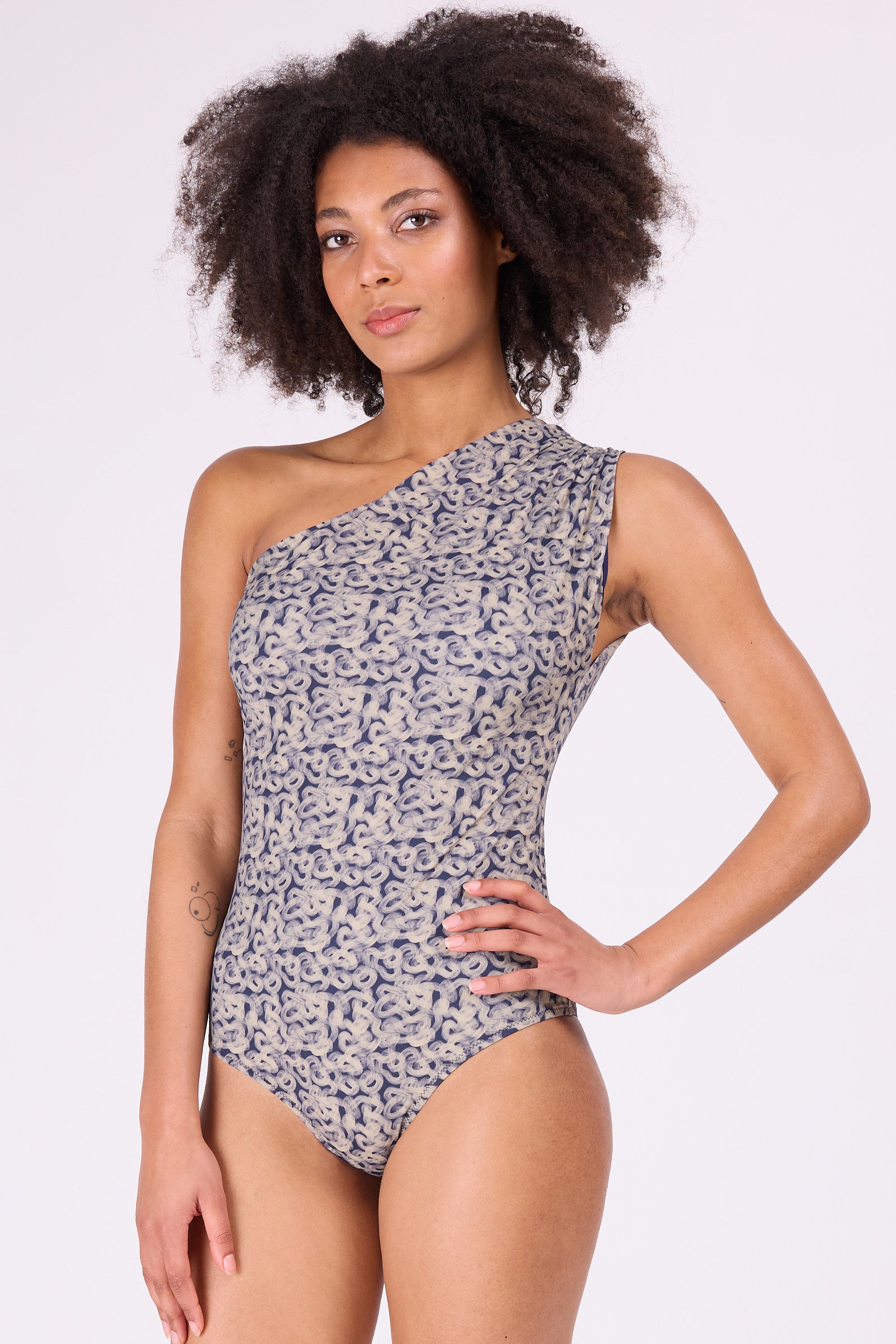 Maillot de bain asymétrique Small Medusa Swirls