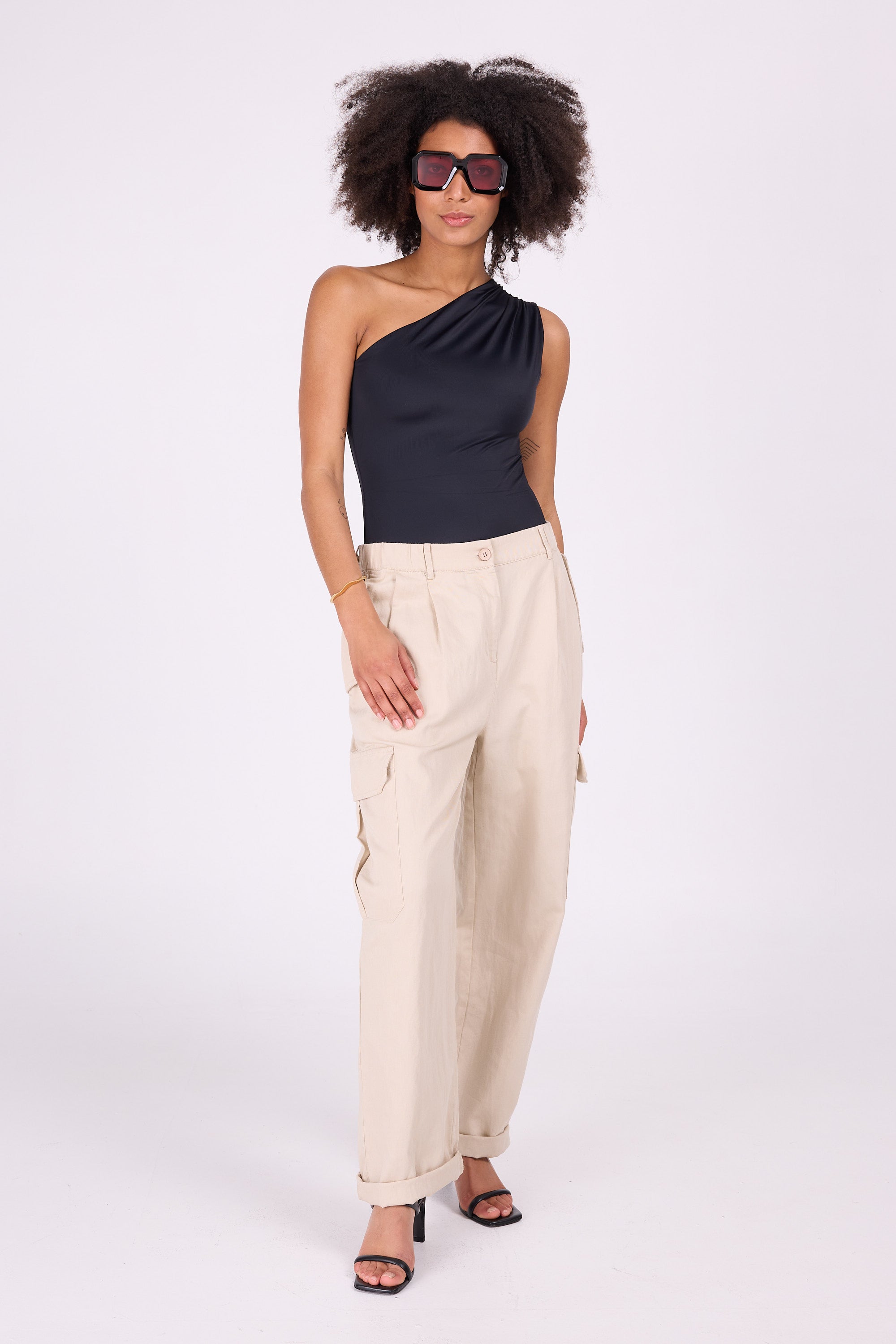 Zwart asymmetrisch badpak