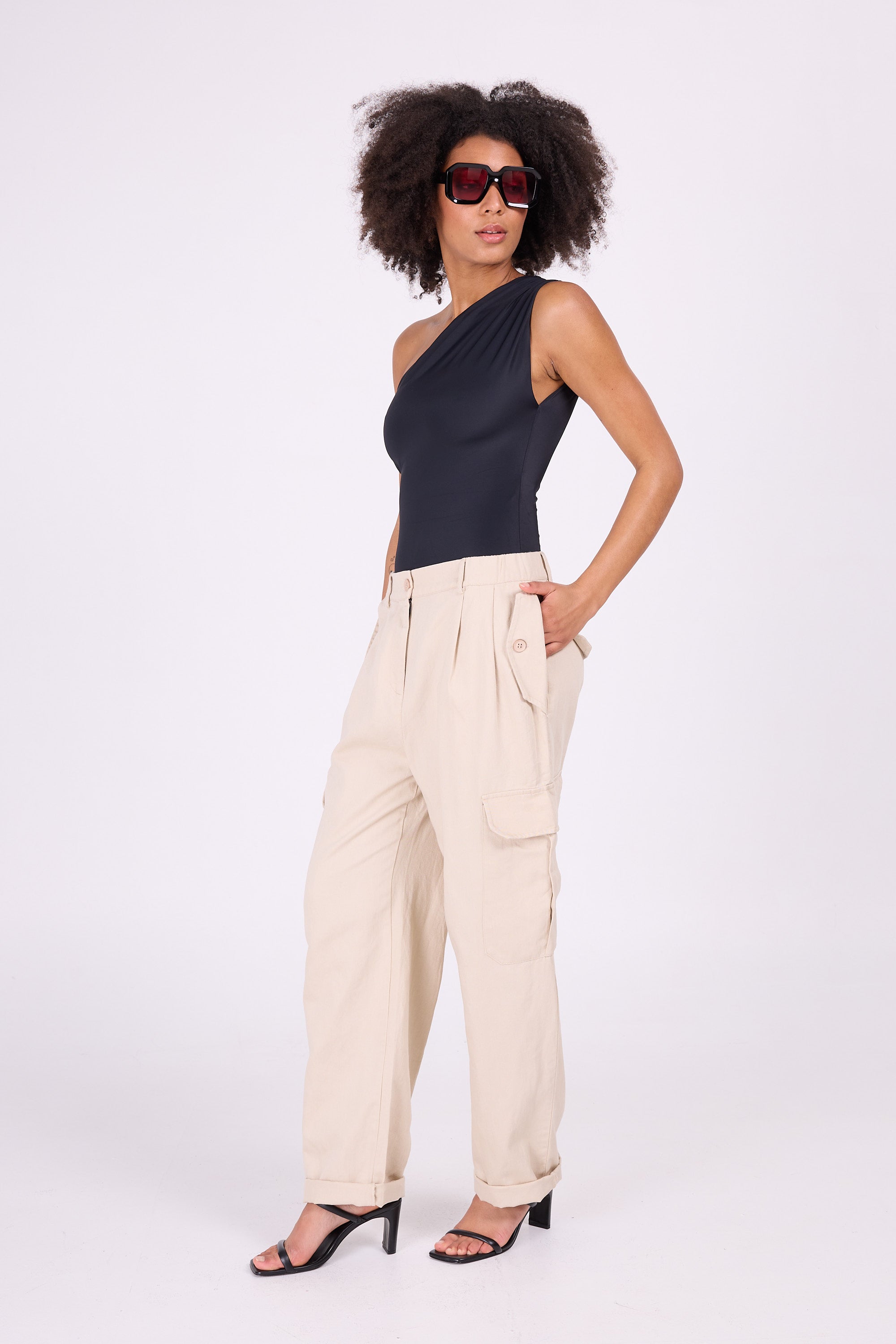 Zwart asymmetrisch badpak