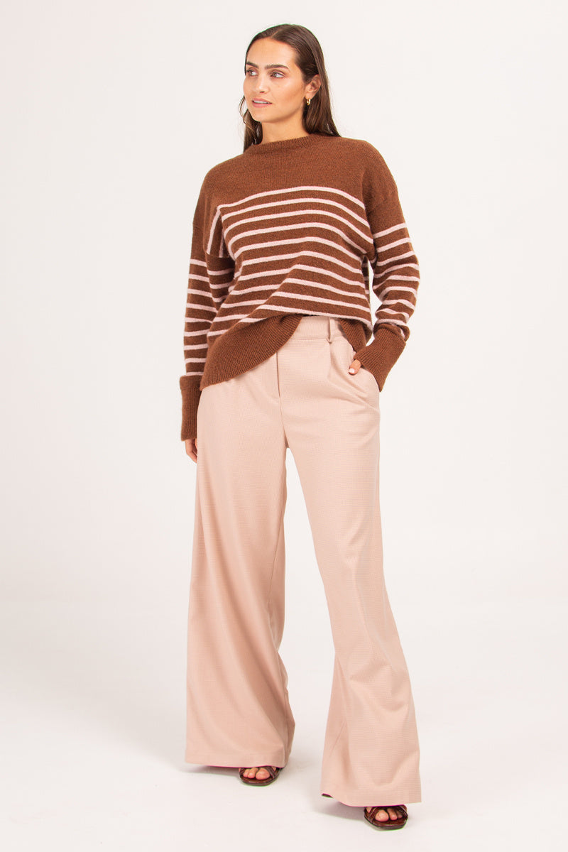 Saintes cinnamon blush striped sweater