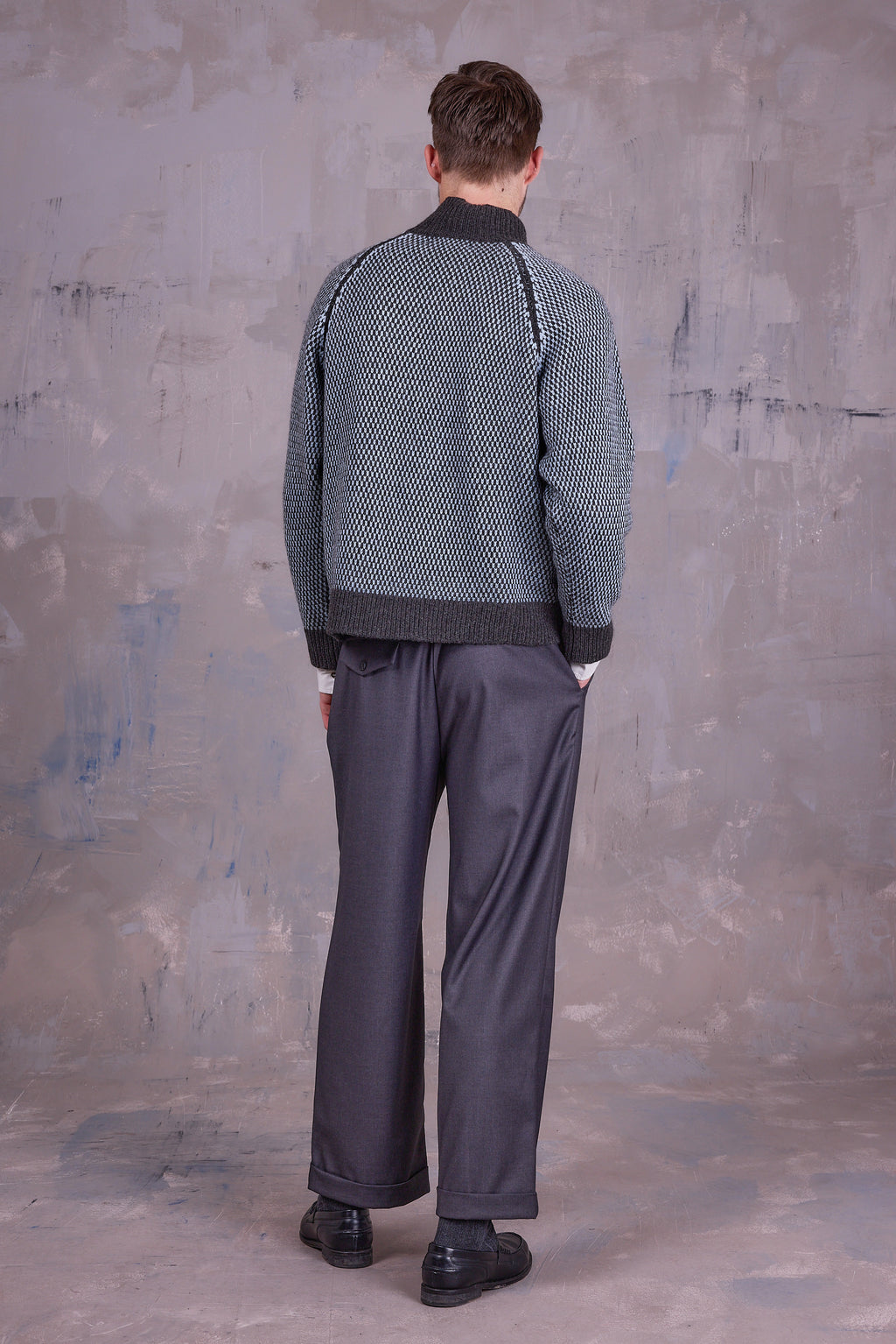 Grosio trui in grafiete Yak wol