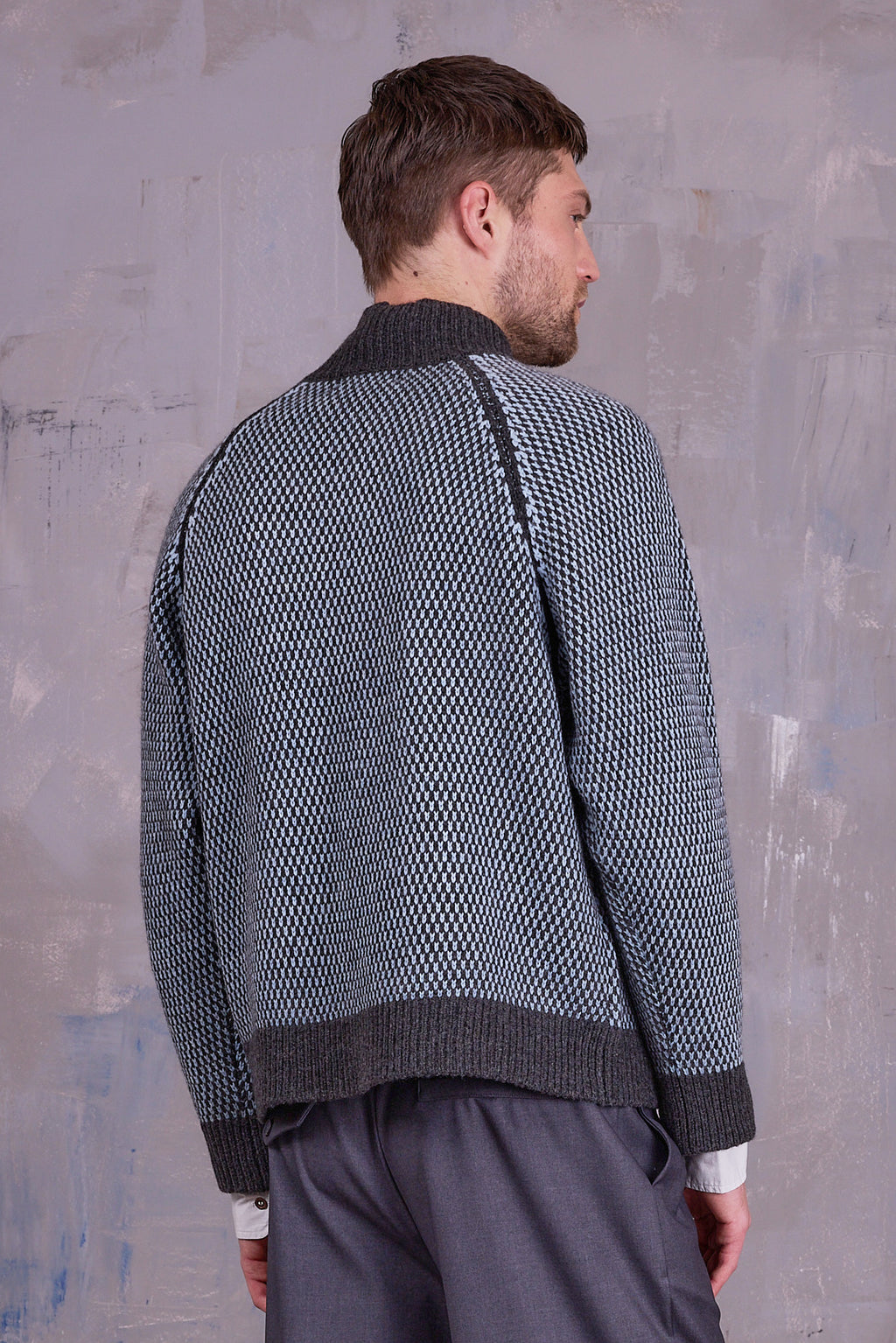 Grosio trui in grafiete Yak wol