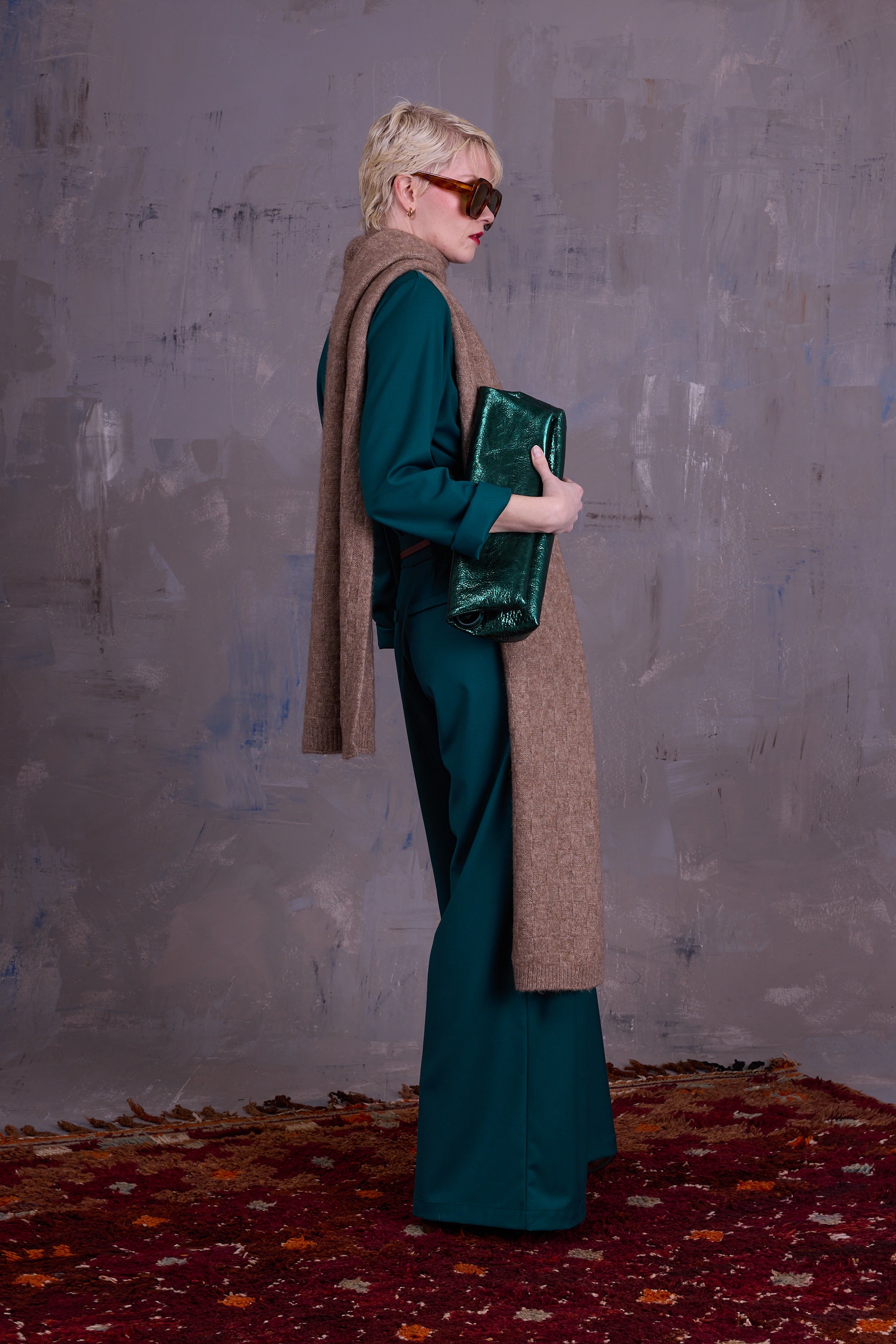 Gennaro handbag in metallic green