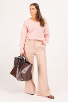 Zoella pink houndstooth trousers