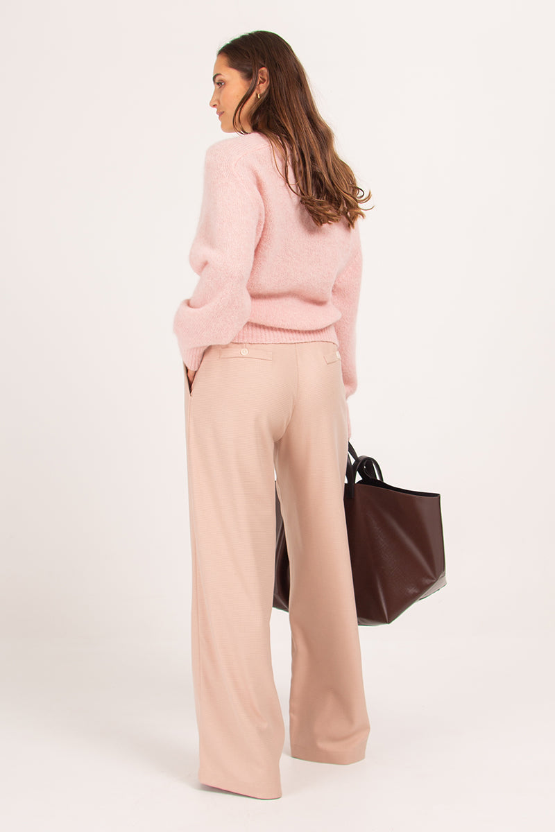 Zoella pink houndstooth trousers